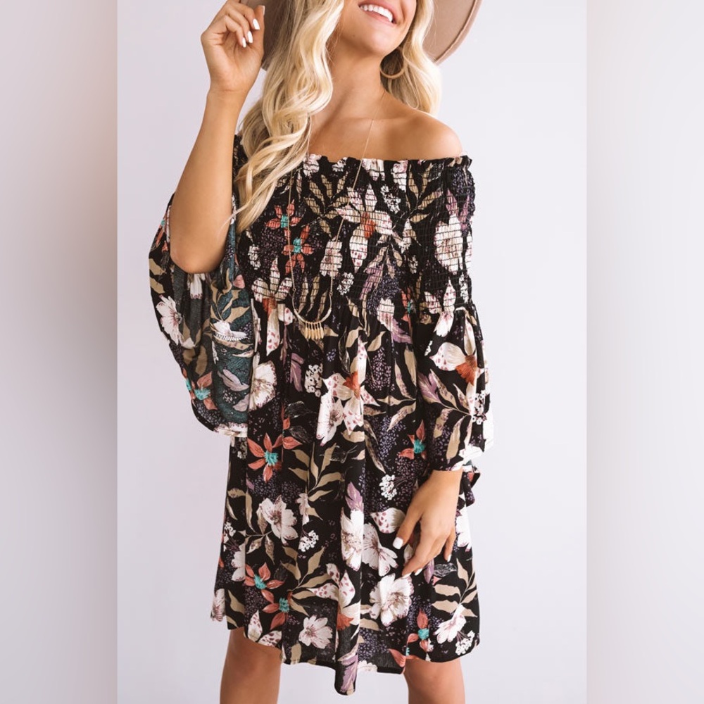Off Shoulder Floral Dress